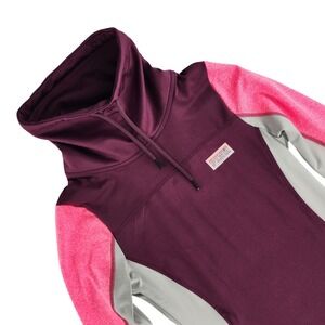 PINK Victoria's Secret Pullover Womens XS Burgundy Pink Colorblock Polyester